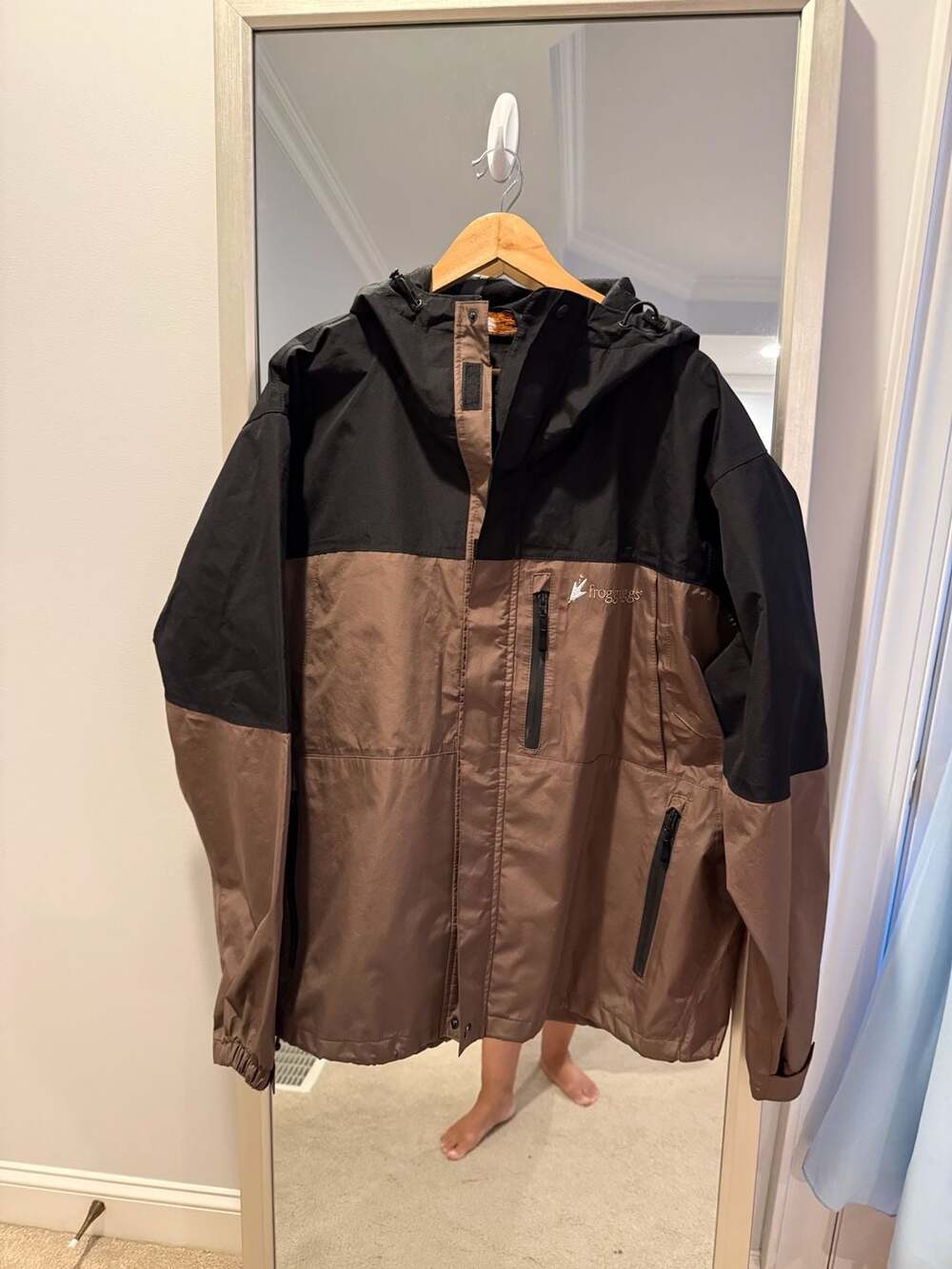 Toadz by Frogg Toggs Waterproof Rain Jacket Black Brown XL